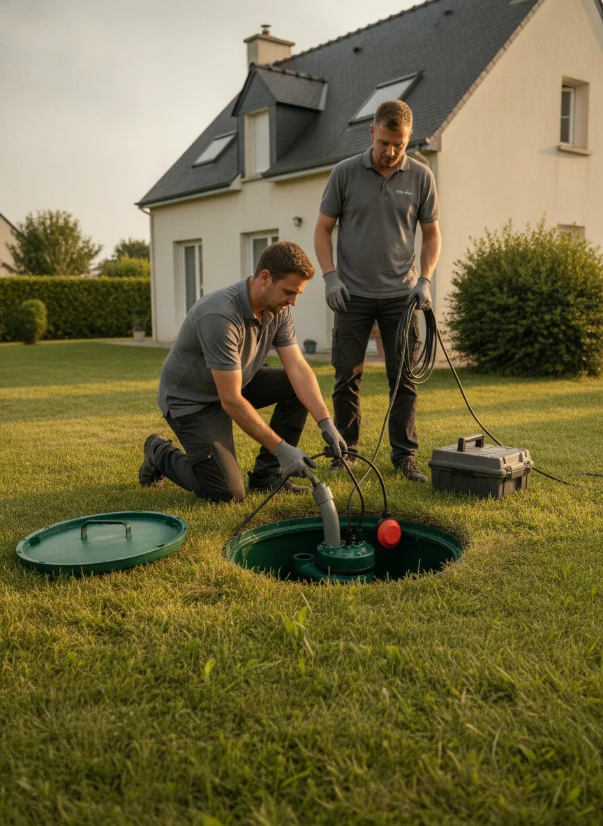 Dépannage pompe de relevage Le Pellerin – méthode / geste technique